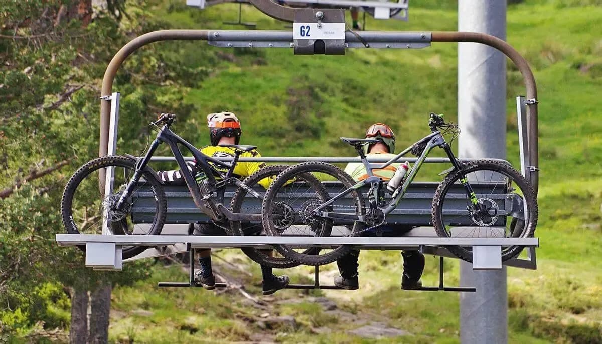 Chairlift with bike carrier